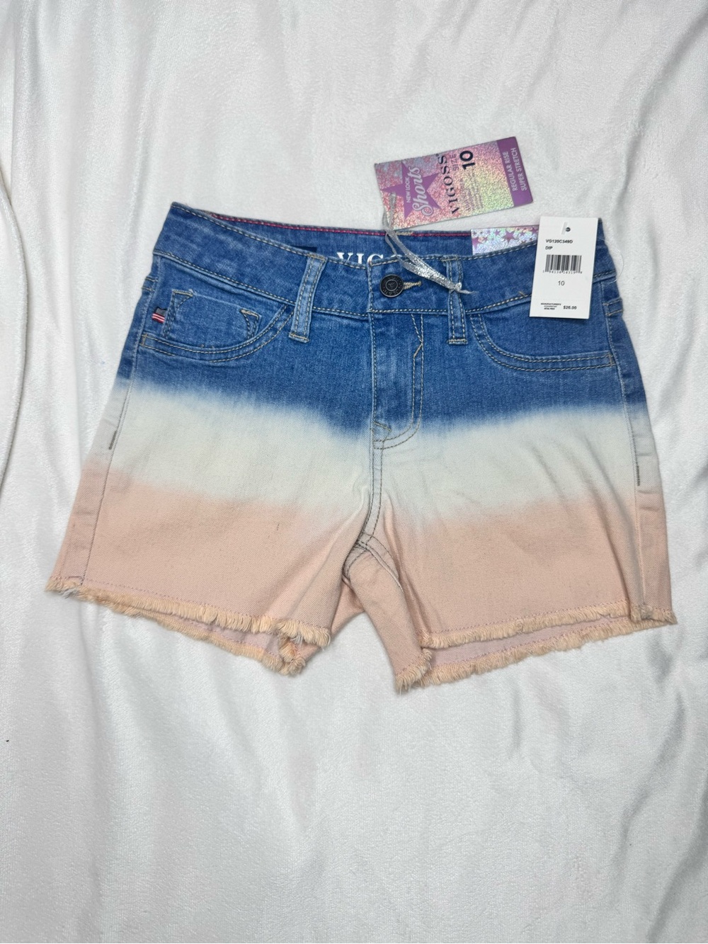 Vigoss Blue to Peach Ombre Denim Girls' Shorts